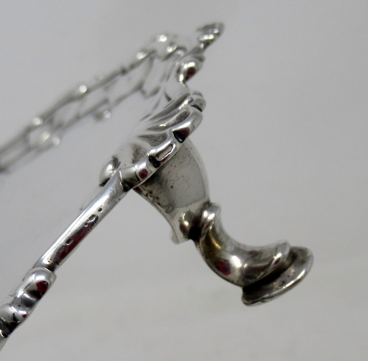 875. Antique Sterling Silver Georgian Serving Card Tray Eighteenth Century Hallmark - Image 7