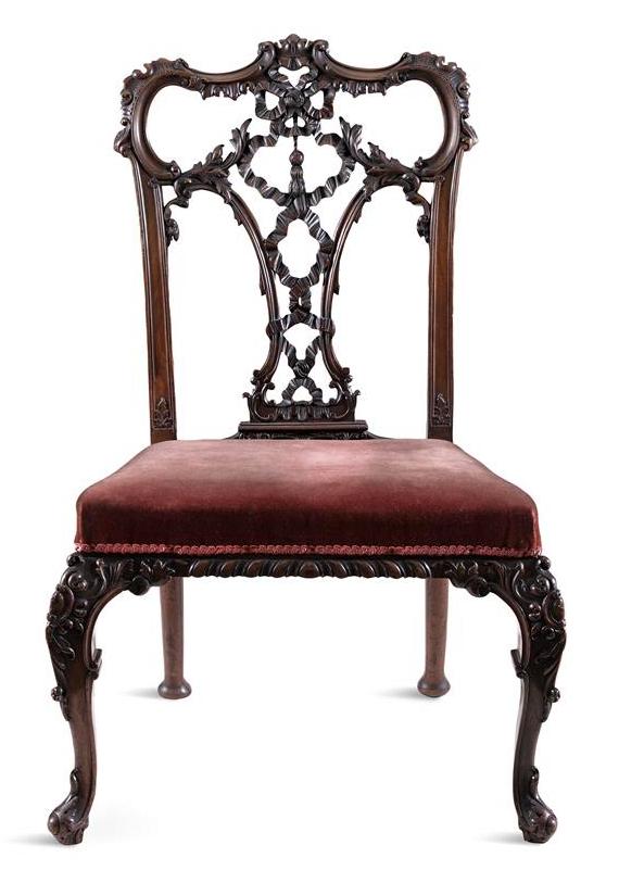 568. Fine Carved Irish Mahogany Georgian Revival Chair attrib. Butler of Dublin - Image 2