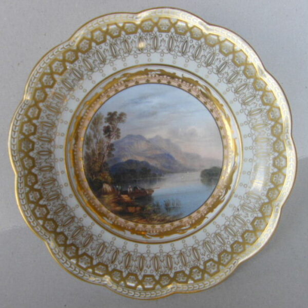 257. Rare Pair Hand Painted Plates Views Irish Killarney Lakes