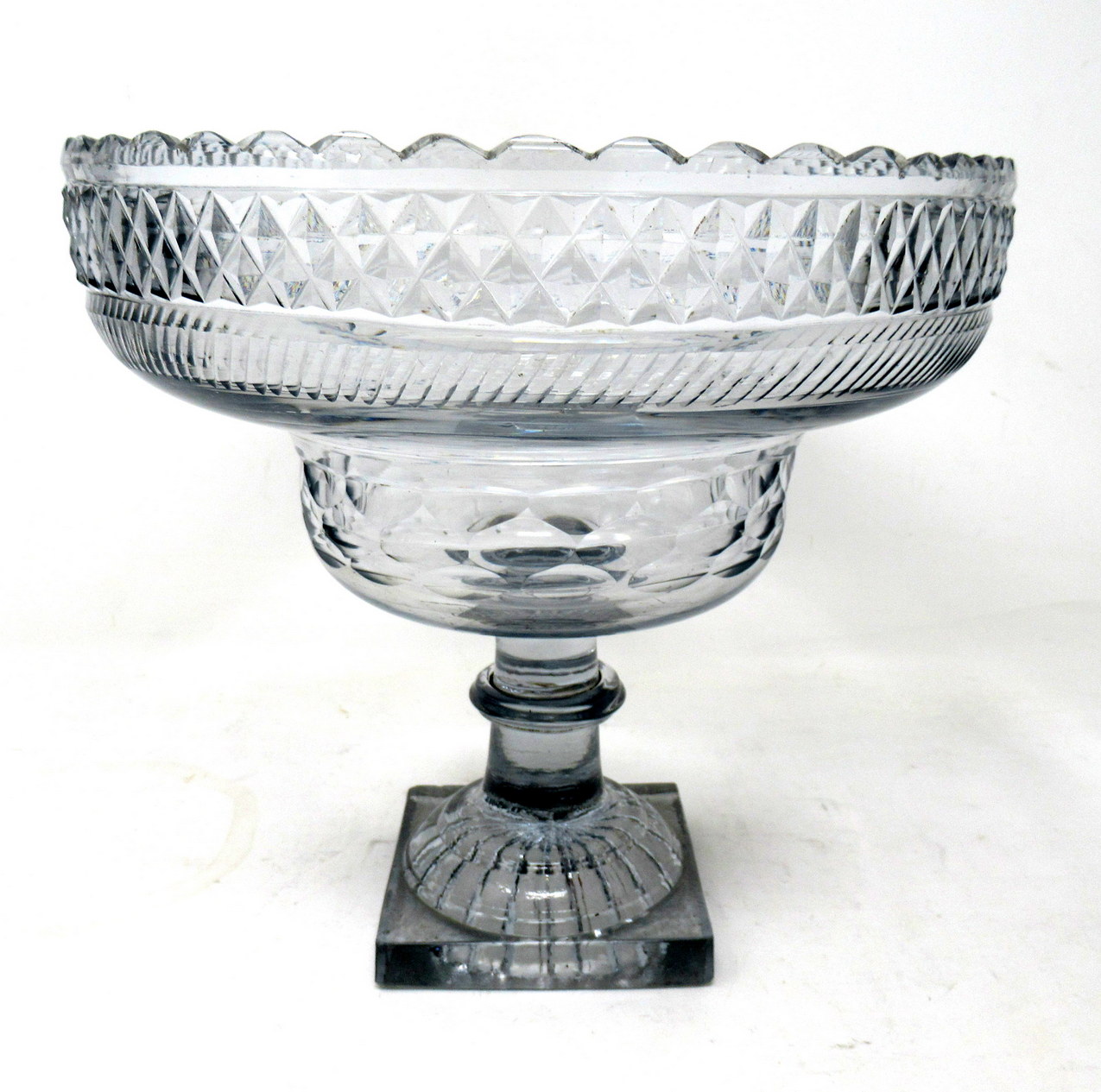 Antique Irish Tipperary Waterford Glass Cut Crystal Georgian Centerpiece Bowl 18Ct - Image 3