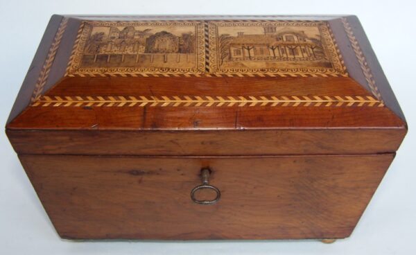 018. Sold. Rare Irish Killarney Ware Double Tea Caddy Late 19th Ct