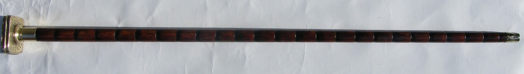 910. Rare Bamboo Walking Stick Brass Coin Holder 19th Ct - Image 10