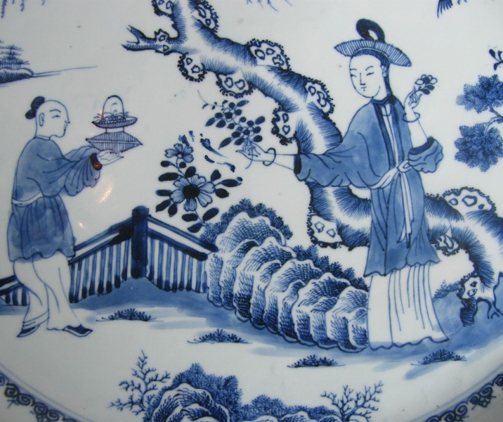 546. LARGE Chinese Blue White Charger 18th Century - Image 4