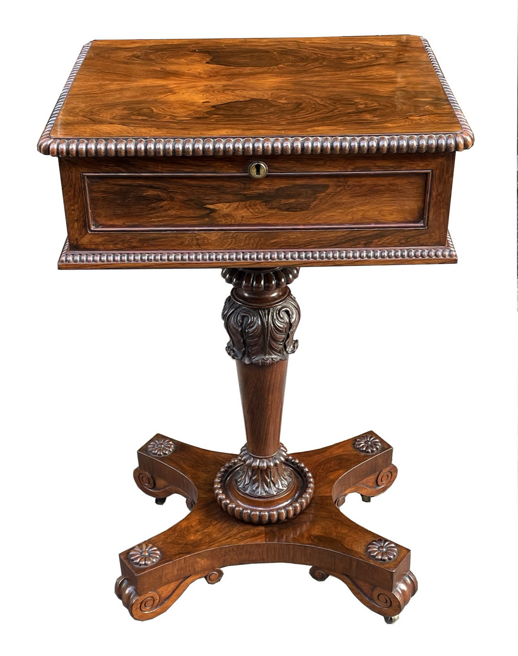 257. Fine English Regency Rosewood Work Table attrib. Gillows Lancaster 19thCt