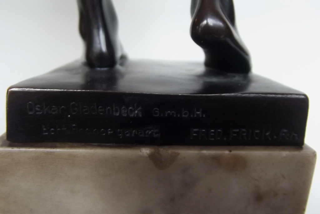 285. Oskar Gladenbeck 1850-1921 Superb Male Nude Bronze - Image 11