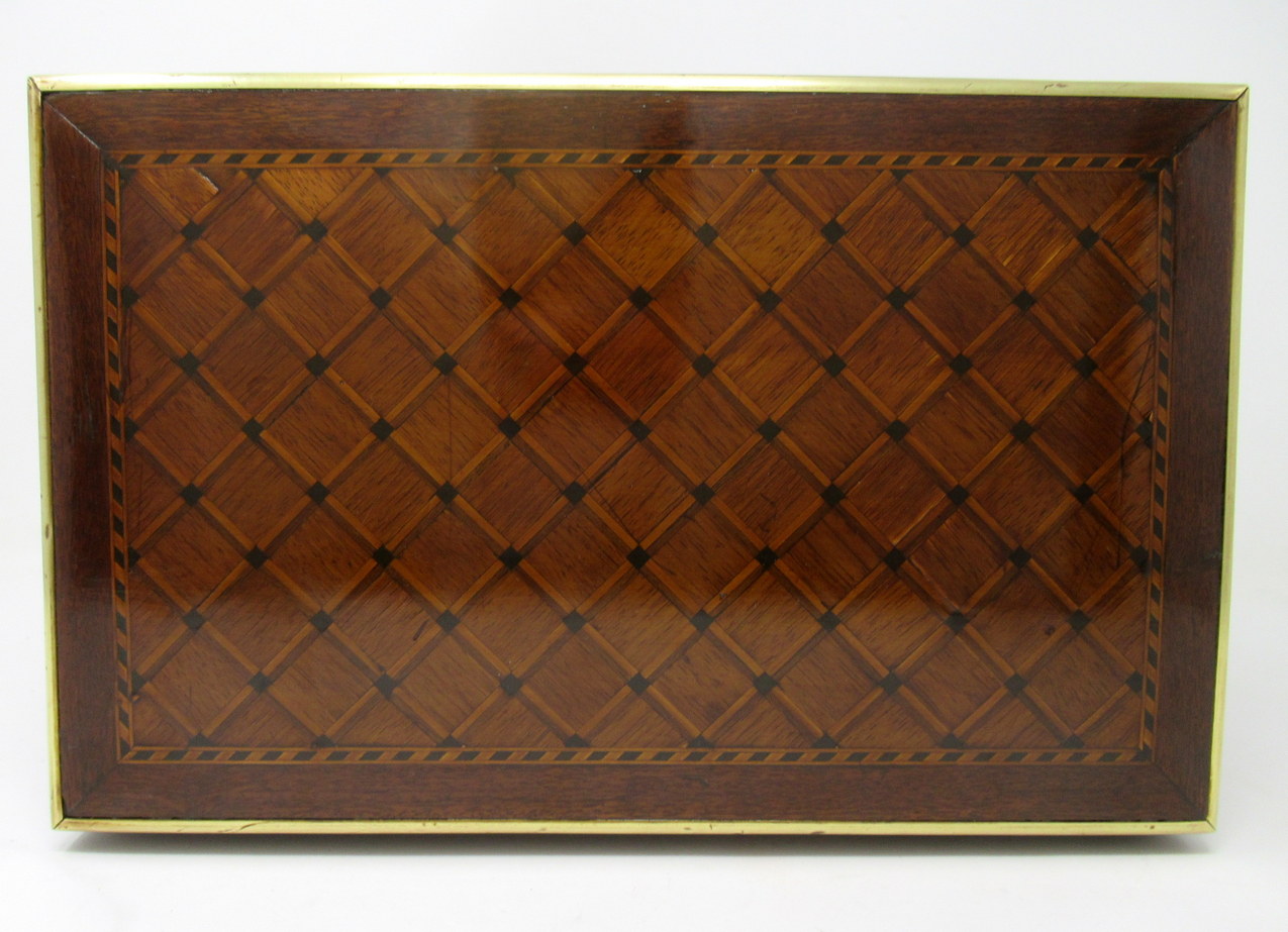 330. Antique Mahogany Tunbridge Ware Marquetry Cigar Cigarette Casket Box Victorian - Image 9
