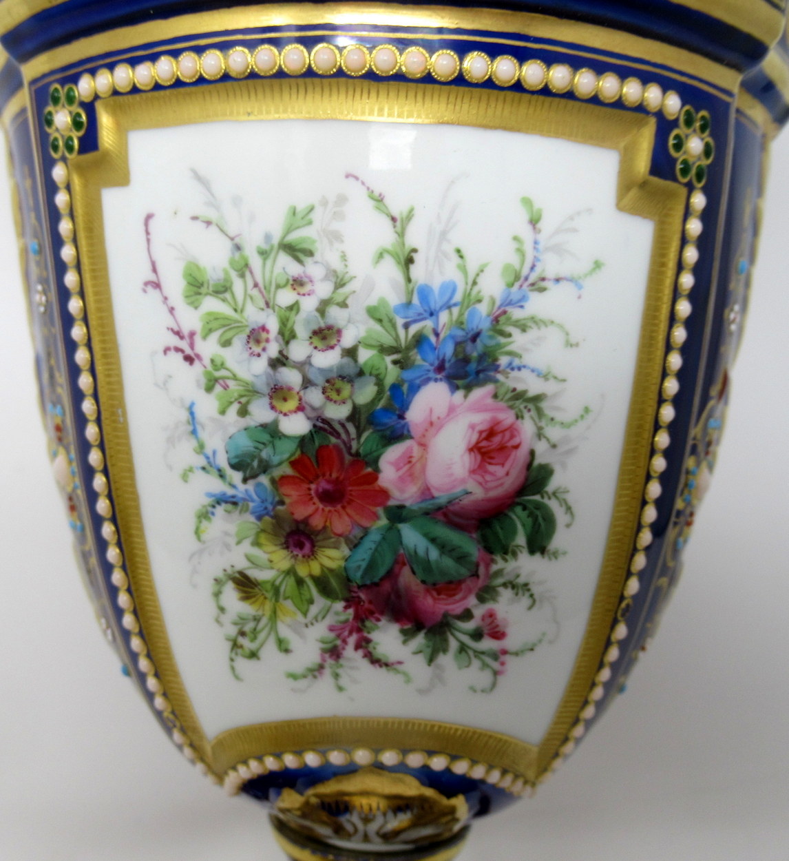 975. Fine Pair French Sevres Porcelain Ormolu Mounted Table Lamps 19thCt - Image 7