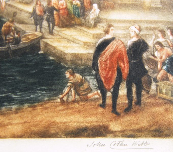 534. Original John Cother Webb 1855-1927 Engraving after Claude Gellee - Image 2