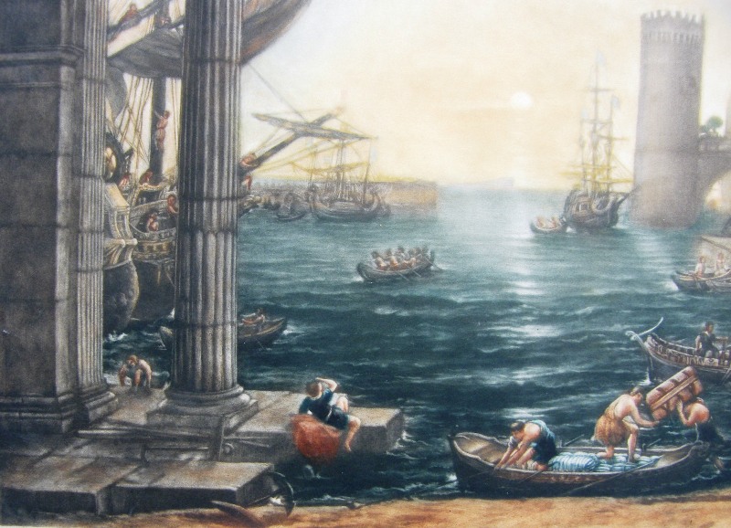 534. Original John Cother Webb 1855-1927 Engraving after Claude Gellee - Image 3