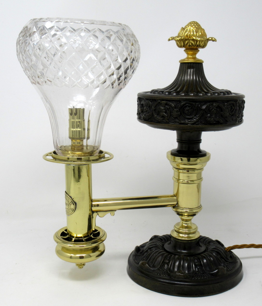 441. Pair English Ormolu Bronze Argand Lamps Thomas Greensill 19thCt - Image 7
