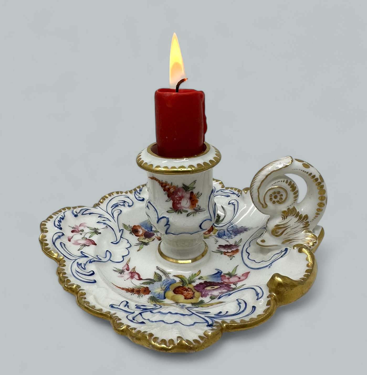 585. Antique English Coalport Centerpiece Chamberstick John Rose Regency Period 19Ct - Image 2