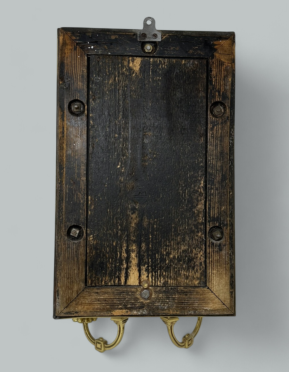 976. Antique Pair French Brass Girandole Wall Applique Sconces Mirrors Candlesticks - Image 8