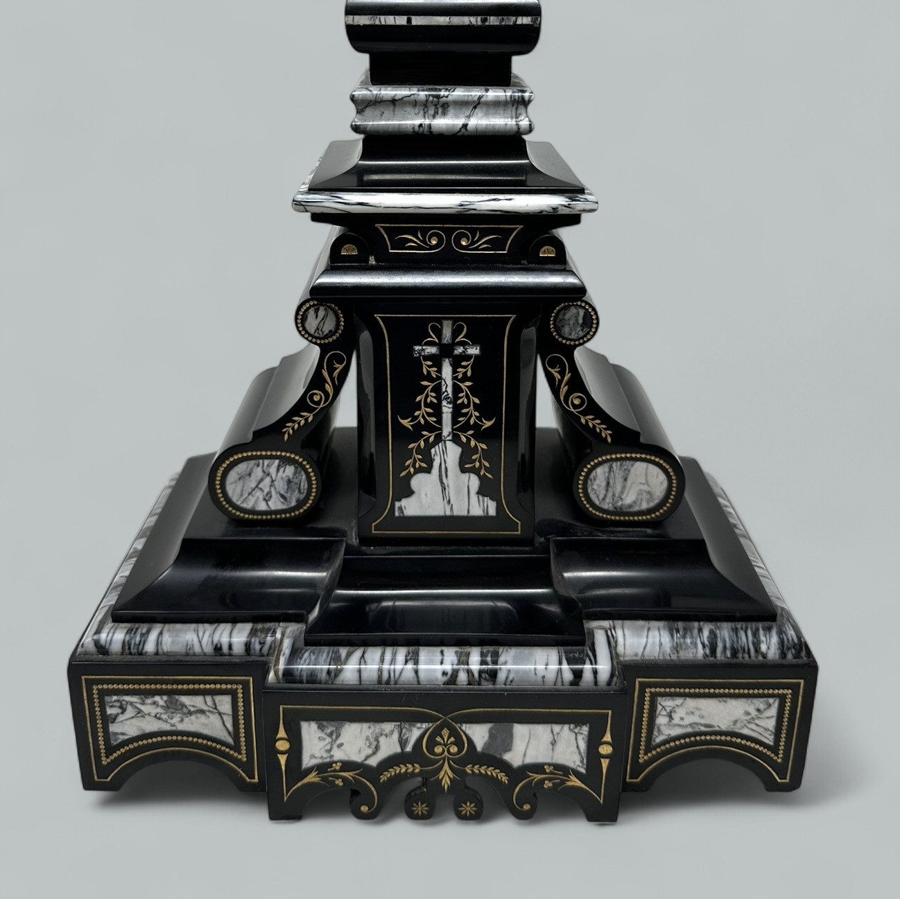 742. Antique Vintage French Gilt Marble Religious Holy Crucifix Jesus Christ Cross - Image 7