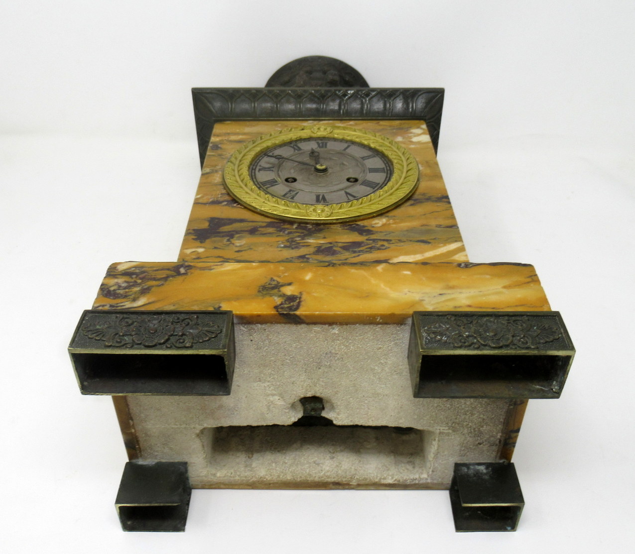 925. Antique French Sienna Marble Clock Silk Suspension Warwick Urn by Honoré Pons - Image 15