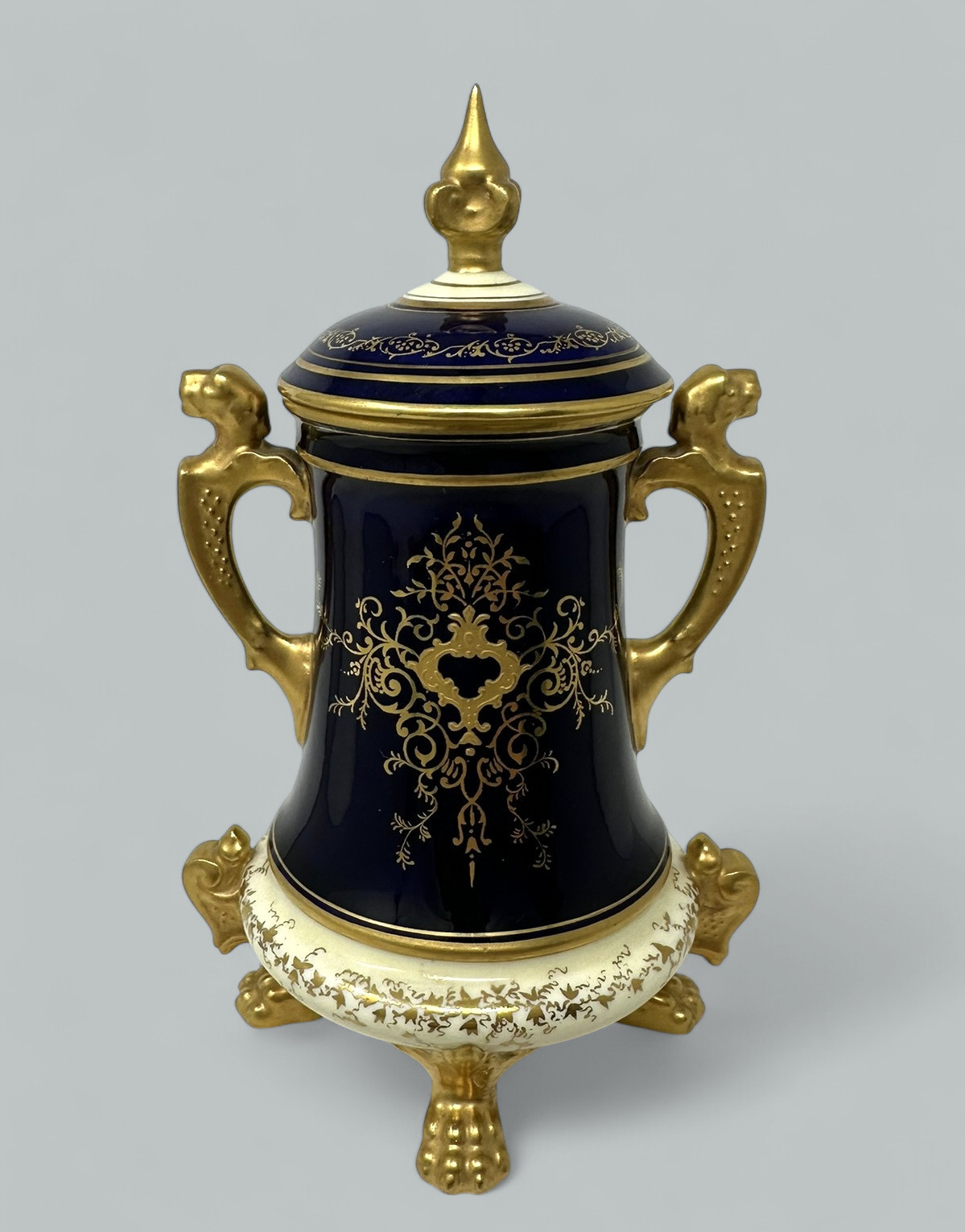 121. Antique Coalport Hand Painted Porcelain Vase Urn English Landscape Painting 1910 - Image 6