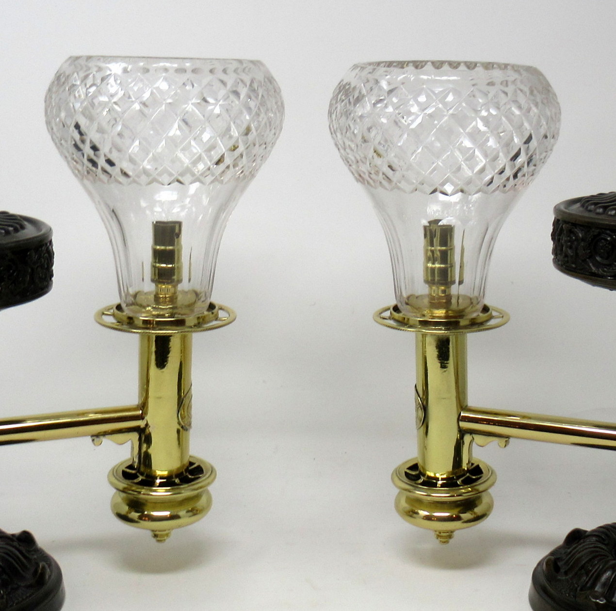 441. Pair English Ormolu Bronze Argand Lamps Thomas Greensill 19thCt - Image 6