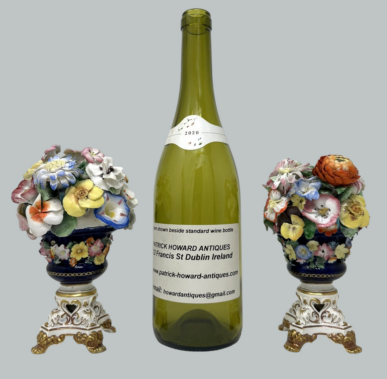 264. Antique Regency English Crown Derby Porcelain China Pair Urns Vases 1815-1825 - Image 11