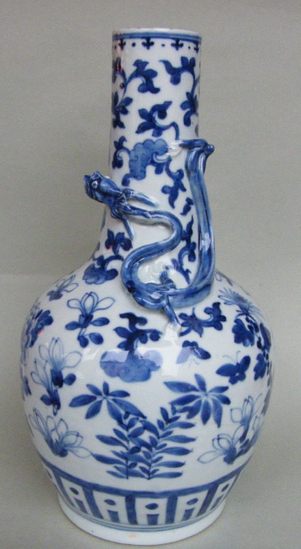 469. Chinese Porcelain Tall Bottle Vase 19th Ct
