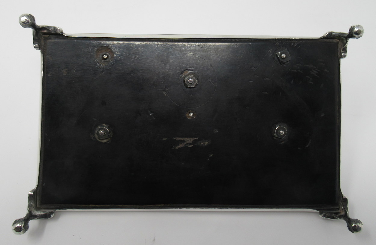 163. Stylish Sterling Silver and Ebony Twin Inkstand Tipperary Irish Provenance 19thCt - Image 7