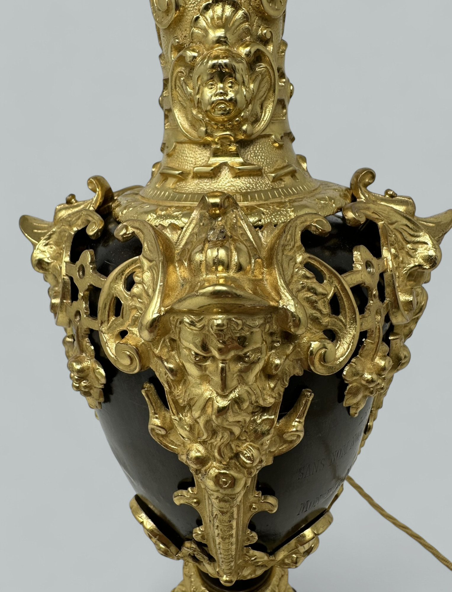 846. Antique French Bronze Ormolu Ewer Vase Electric Lamp Maner Claude Michel Clodion - Image 8