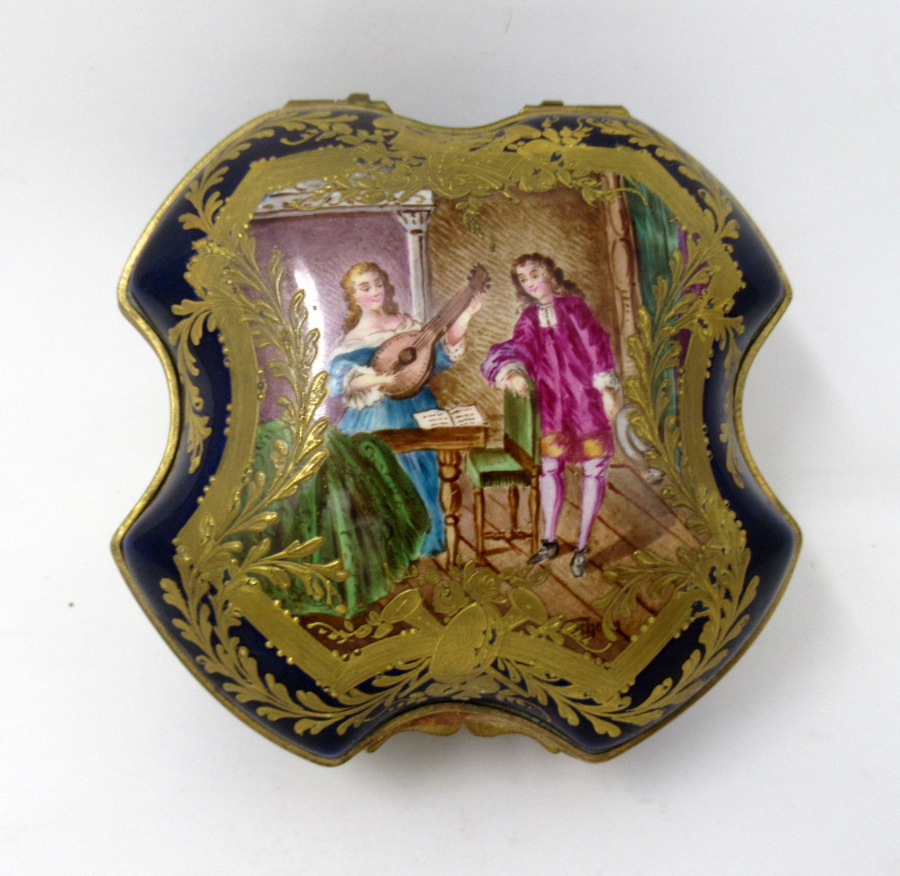 558. French Sevres Porcelain Hand Painted Jewellery Casket Ormolu Mounts 19th Century - Image 4