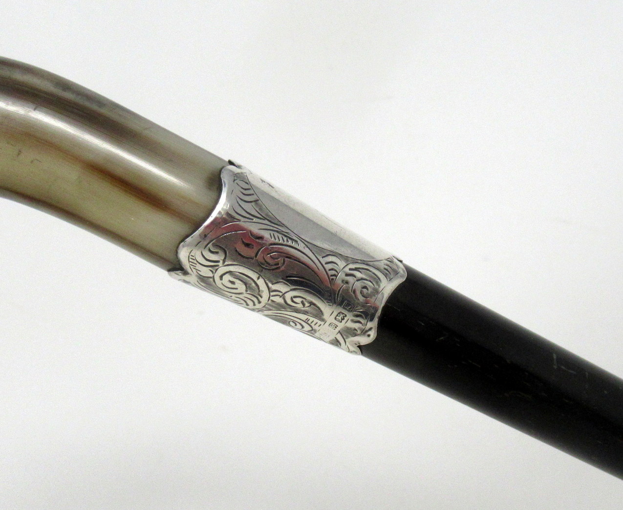 265. Antique Ebony Wooden Sterling Silver Lady's Gentleman's Walking Stick Hallmark London 1924 - Image 8
