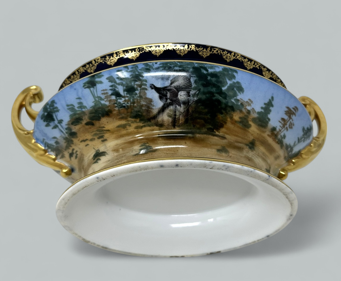724. Antique Epiag Royal Czechoslovakian Porcelain Hand Painted Tureen Centerpiece - Image 8
