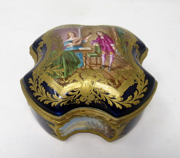 558. French Sevres Porcelain Hand Painted Jewellery Casket Ormolu Mounts 19th Century