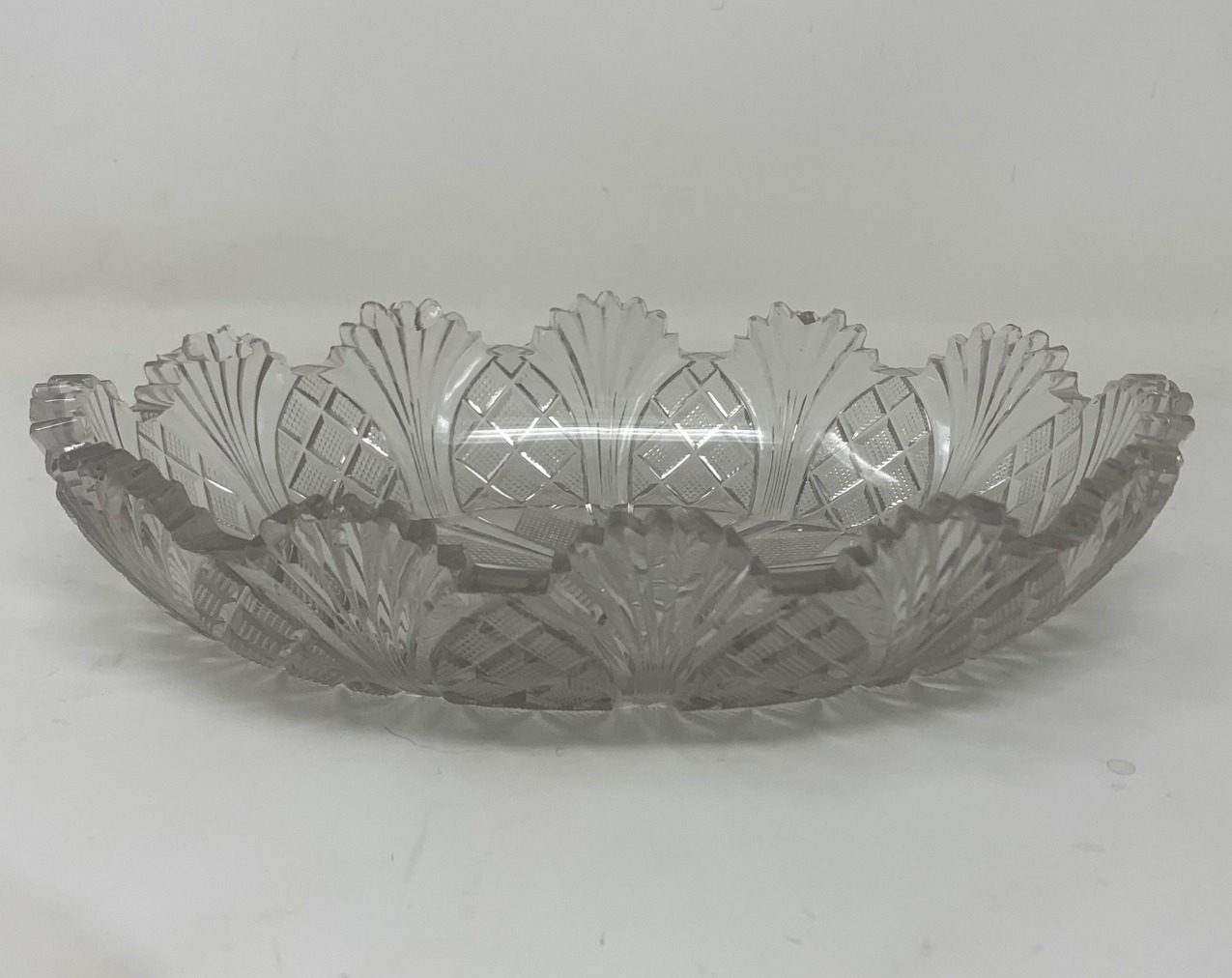 589. Antique Irish Tipperary Waterford Glass Cut Crystal Bowl Georgian Centerpiece - Image 4