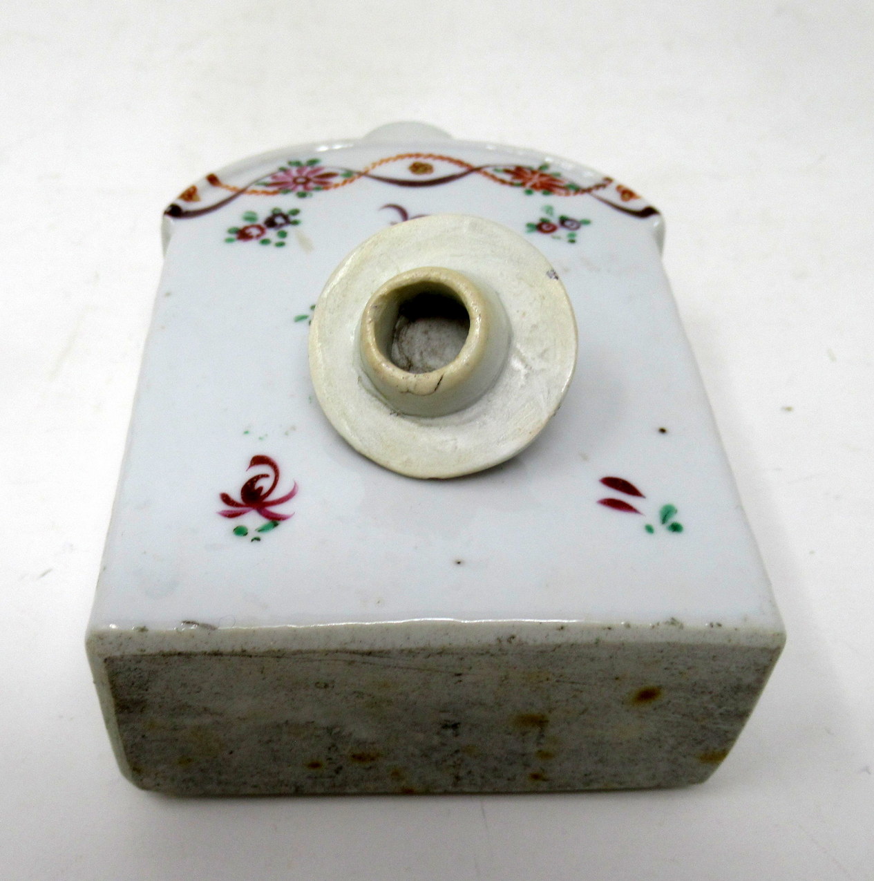 401. Chinese Canton Porcelain Famille Rose Dome Top Enameled Tea Caddy - Image 6