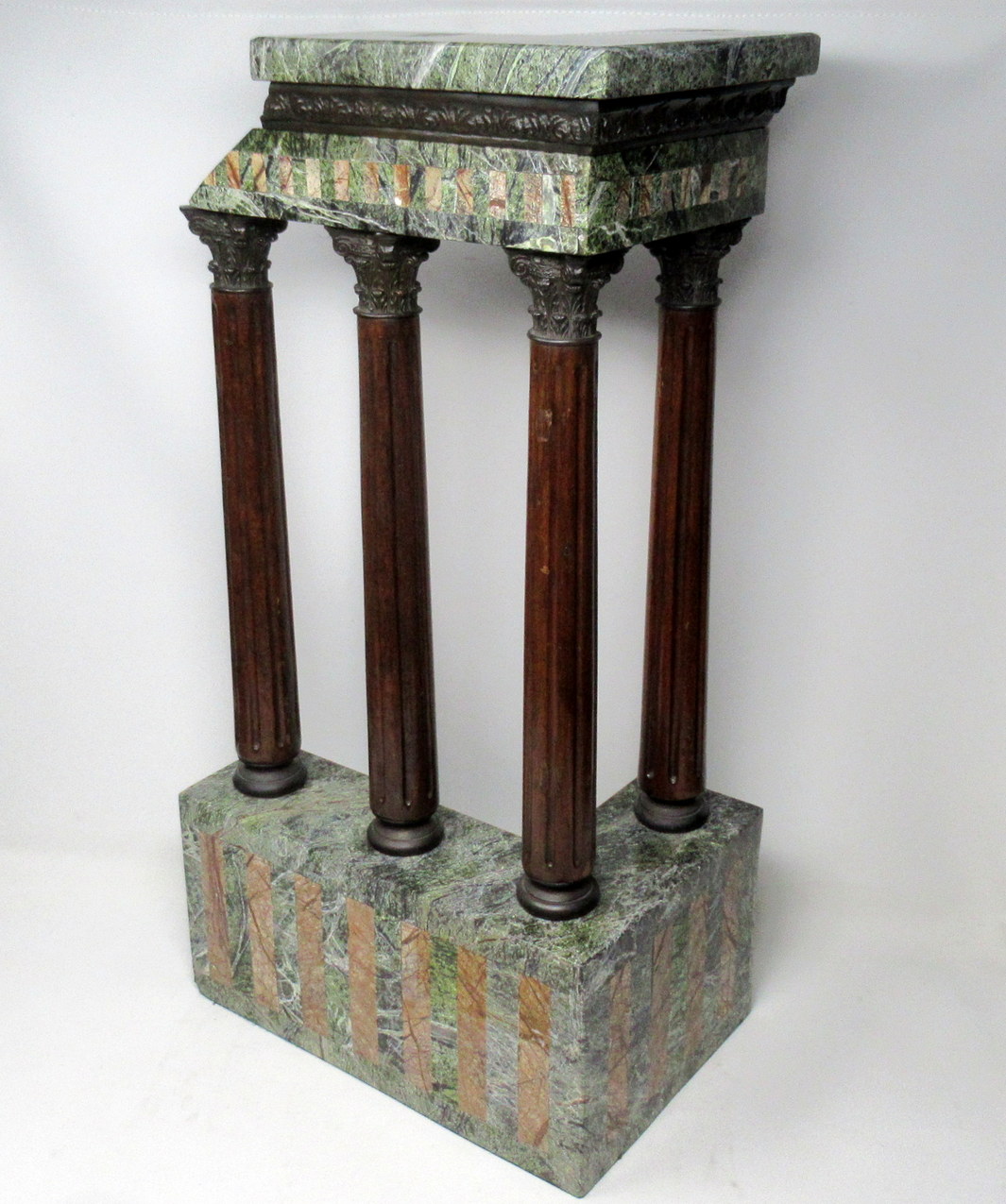 129. Antique Grand Tour Marble Bronze Corinthian Column Italian Neoclassical Ruins - Image 4