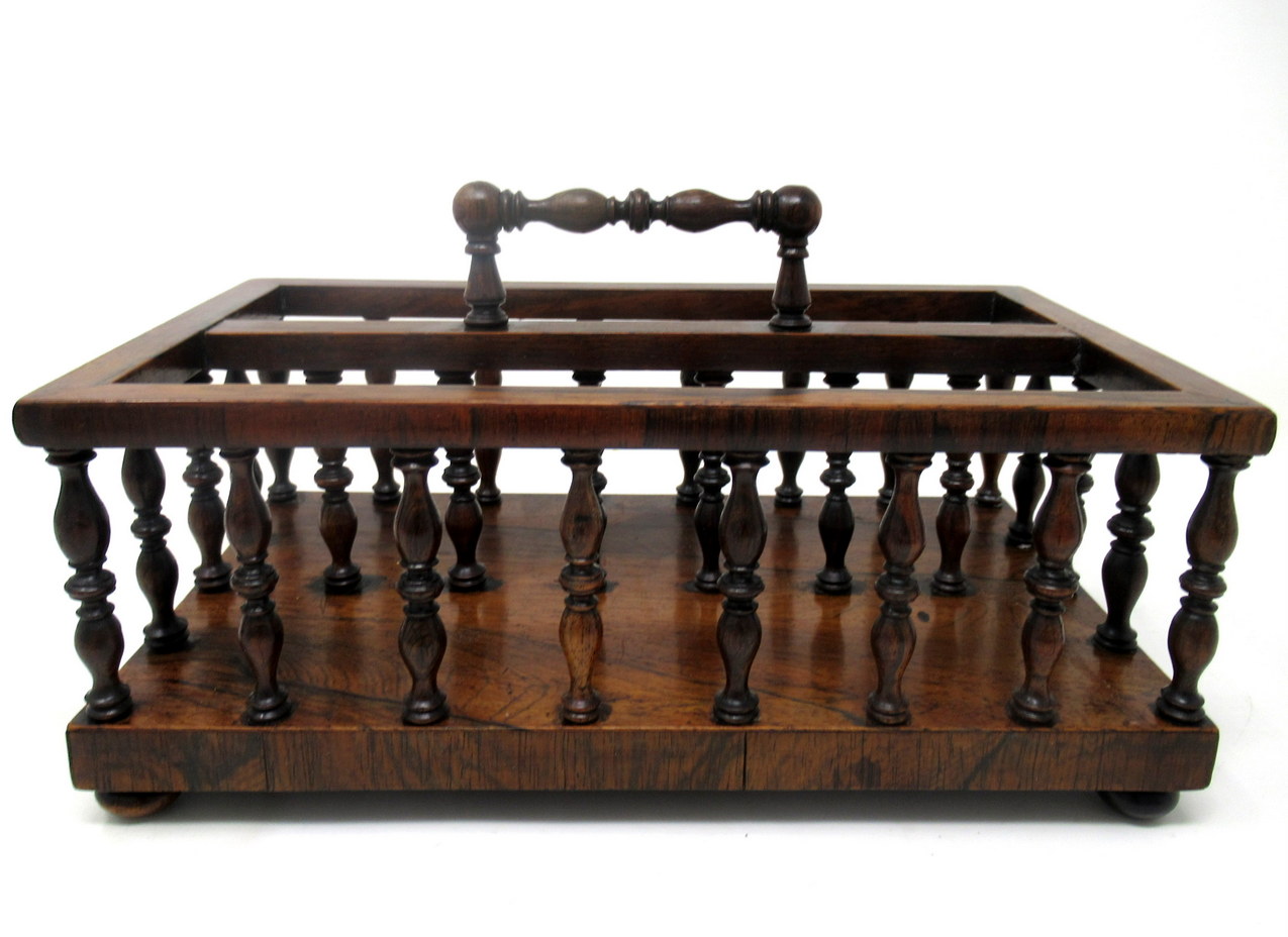 365. Antique Rosewood Desk Letters Holder Stand 19thCt - Image 5