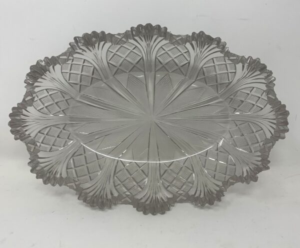 589. Antique Irish Tipperary Waterford Glass Cut Crystal Bowl Georgian Centerpiece