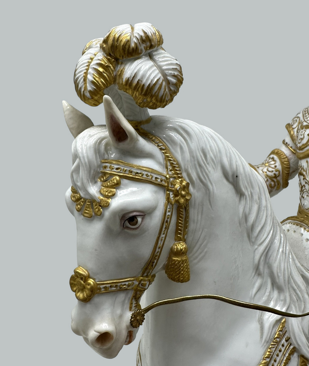 525. Antique Sevres Porcelain King Francois I Riding Horseback Sculpture Centerpiece - Image 10