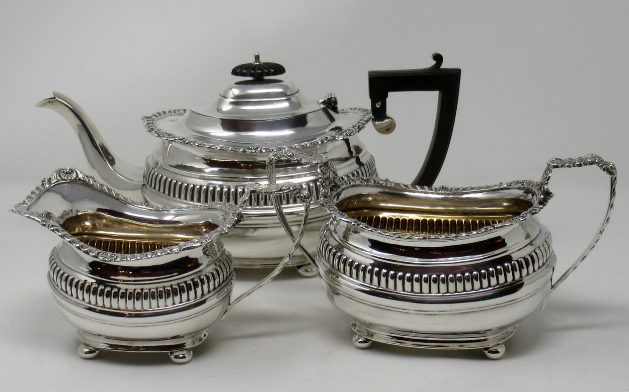 896. Fine Sterling Silver Tea Set George Nathan Ridley Hayes Chester 1907 - Image 2