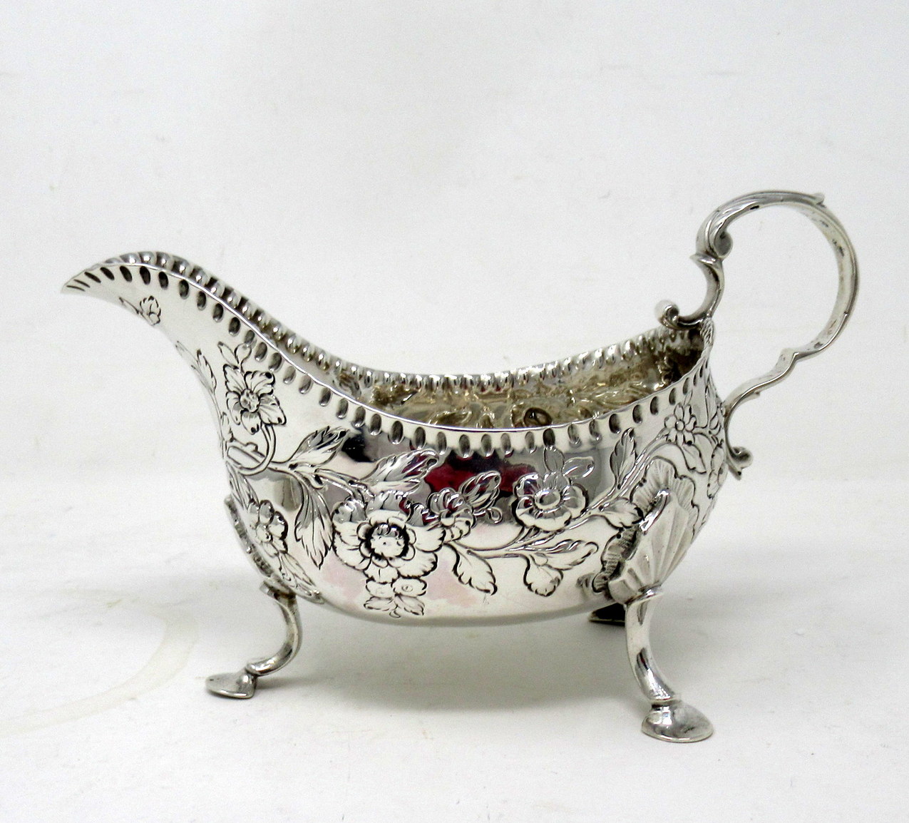 668. Rare Pair Irish Georgian Dublin Silver Sauce Gravy Boats Circa 1760 Matthew West - Image 8