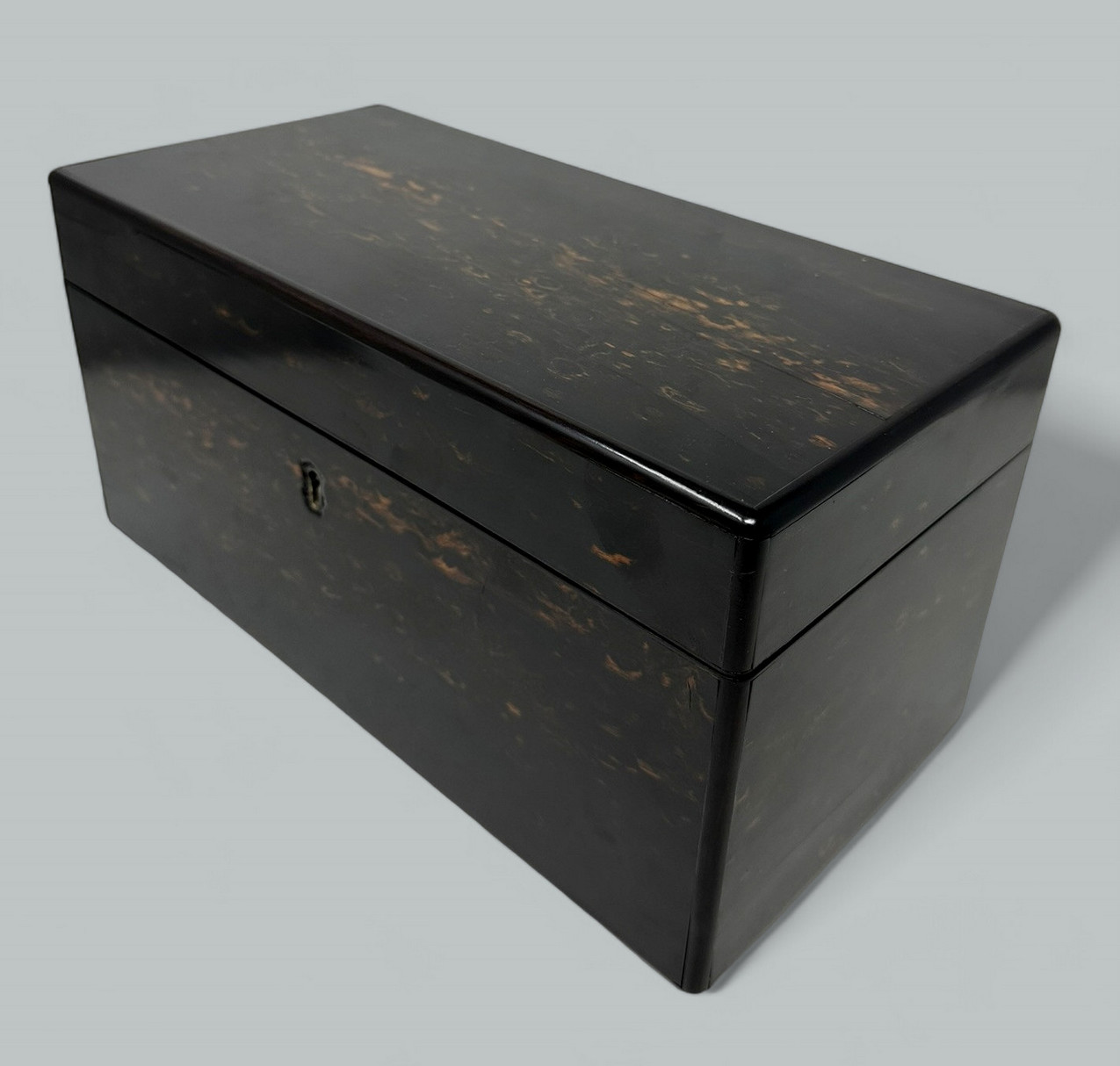 472. Antique English Coromandel Wooden Double Tea Caddy by Thomas Lund 19th Century - Image 8