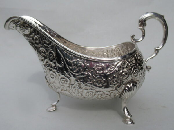 668. Rare Irish Georgian Dublin Silver Sauce Boat Circa 1760  Matthew West 10.4ozs