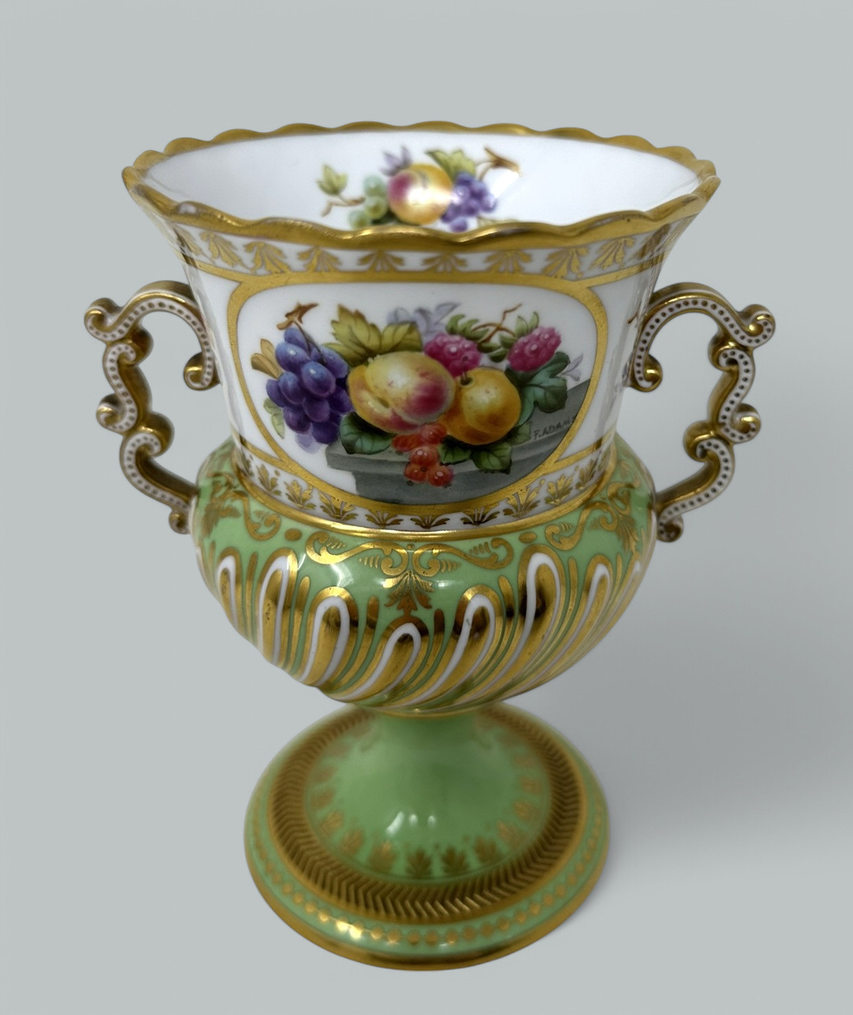 674. Antique English Pair Frederick Adams Copeland Urns Vases Centerpieces Still Life - Image 10