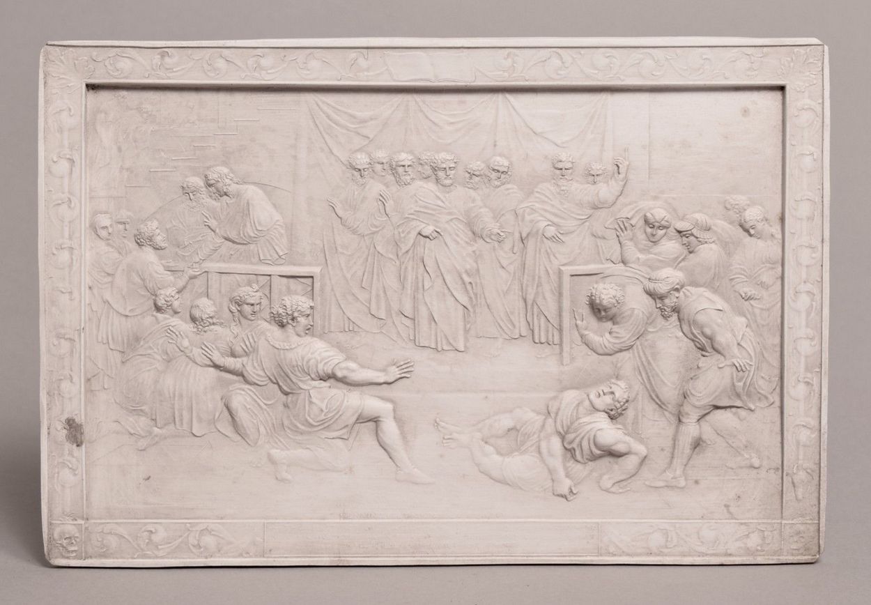 555. John Henning (1771-1851) Rare Set Six Plaster Plaques Cast in Relief After Raphael - Image 7