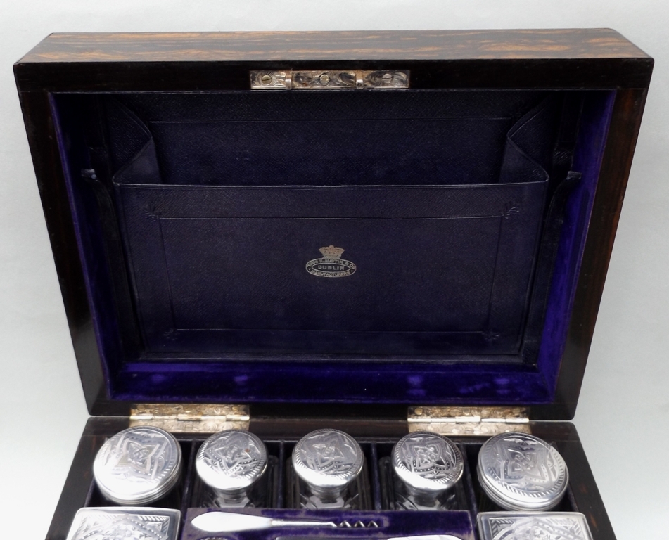 192. Rare Irish Coromandel Vanity Box Austins Dublin 19thCt - Image 5