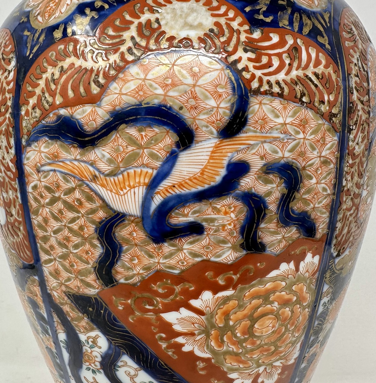 873. Antique Pair Japanese Chinese Imari Porcelain Ormolu Table Lamps Blue Red Gilt - Image 8