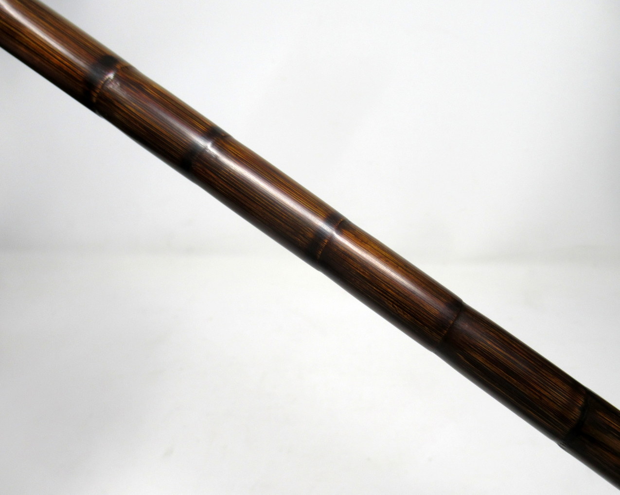 094. Partridge Wood Walking Stick Cane Horn Crook Handle Sterling Silver Collar 1900 - Image 7