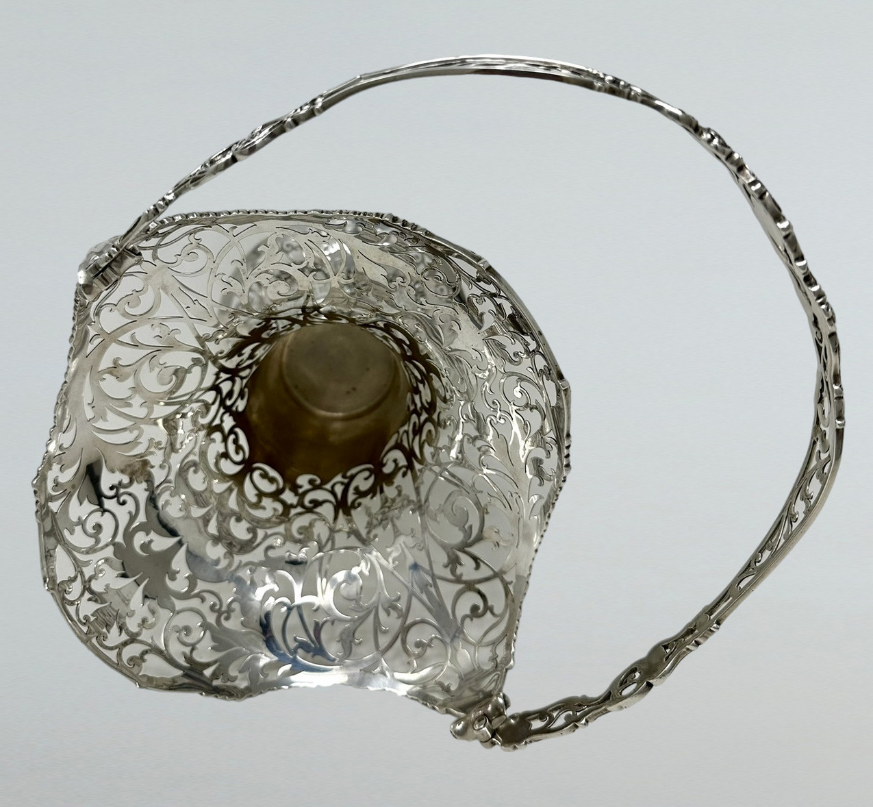 312. Antique English Sterling Silver Fruit Basket Bowl Centerpiece Mappin Webb 1913 - Image 8