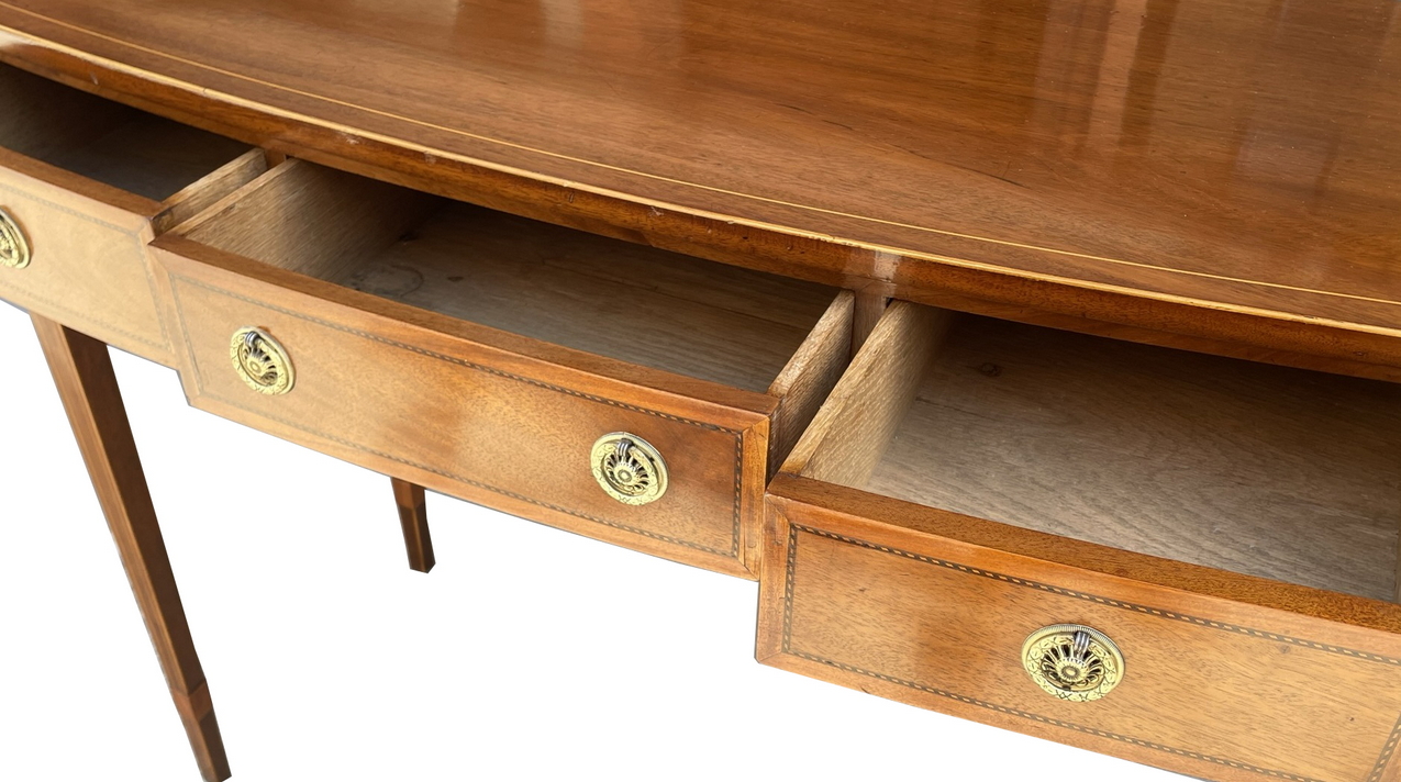232. Antique Irish Mahogany Demi Lune Pier Side Cabinet Console Table Hicks Dublin - Image 3