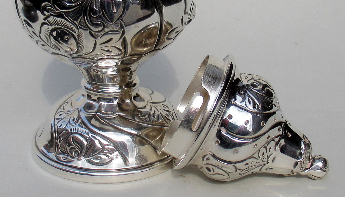 671. Large Antique Continental Silver Sugar Caster Danish 1951. 7.3ozs - Image 4