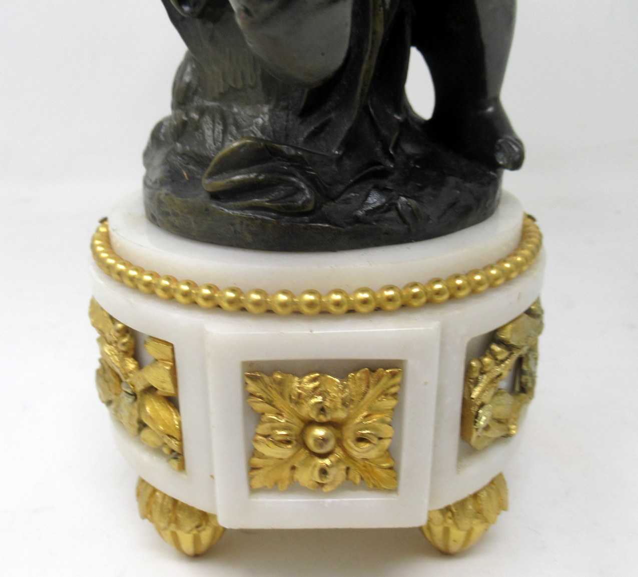 400. Antique Pair Gilt Bronze Ormolu Twin Light Candelabra Clodion Grand Tour Cherubs - Image 10