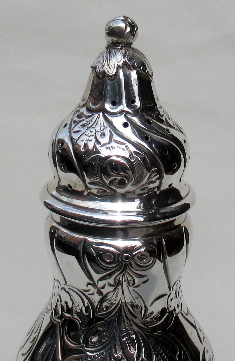 671. Large Antique Continental Silver Sugar Caster Danish 1951. 7.3ozs - Image 2