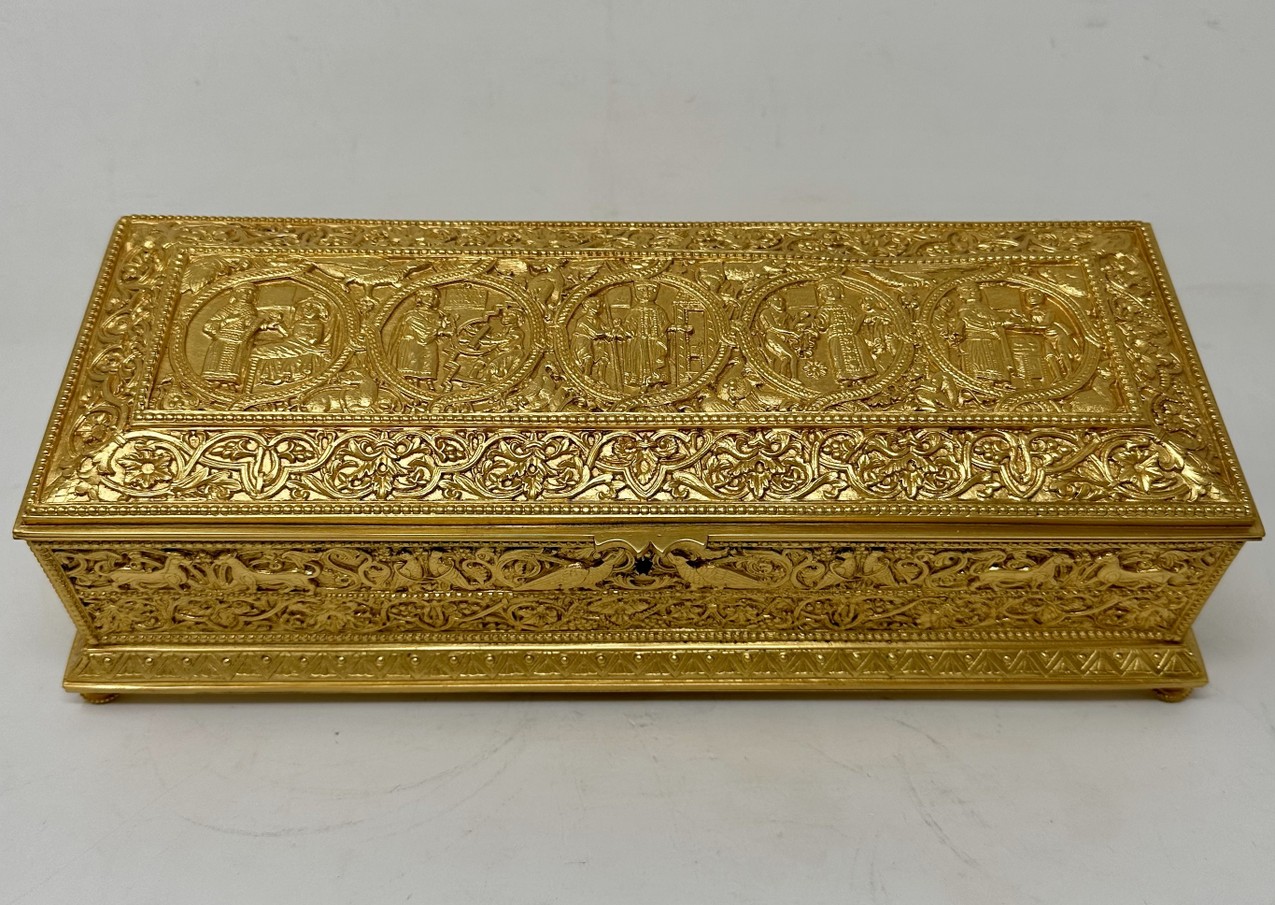 775. Antique Ladys Ormolu Bronze Dore Jewellery Box Casket Maison Boissier Paris - Image 3