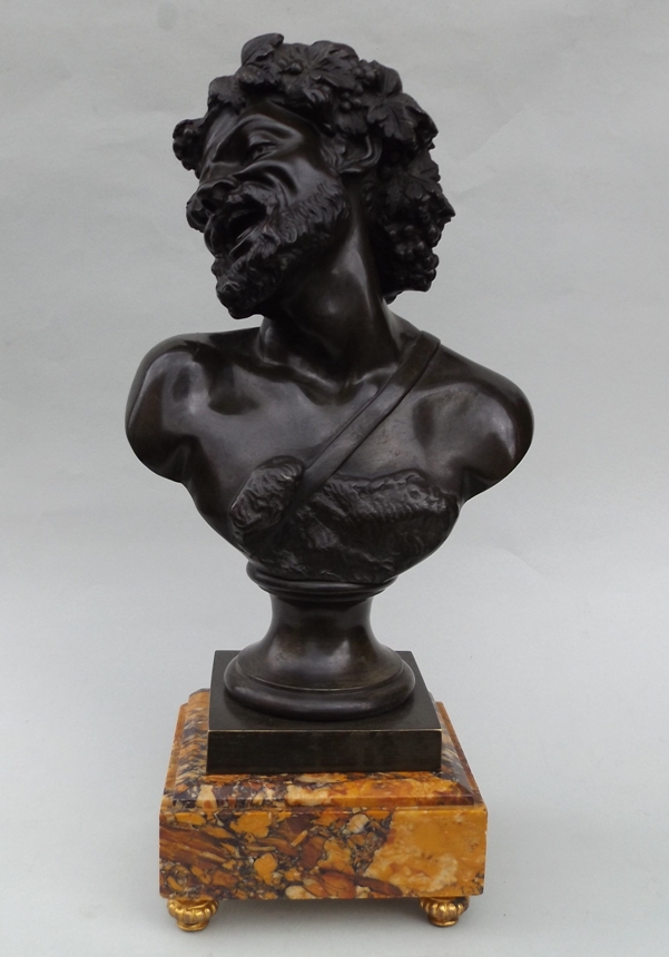 736. Grand Tour Classical Bronze Bacchus by Clodion Sienna Marble early 19Ct - Image 3